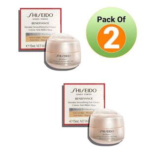 2x Shiseido Benefiance Wrinkle Smoothing Eye Cream 15ml / 0.51oz NIB.